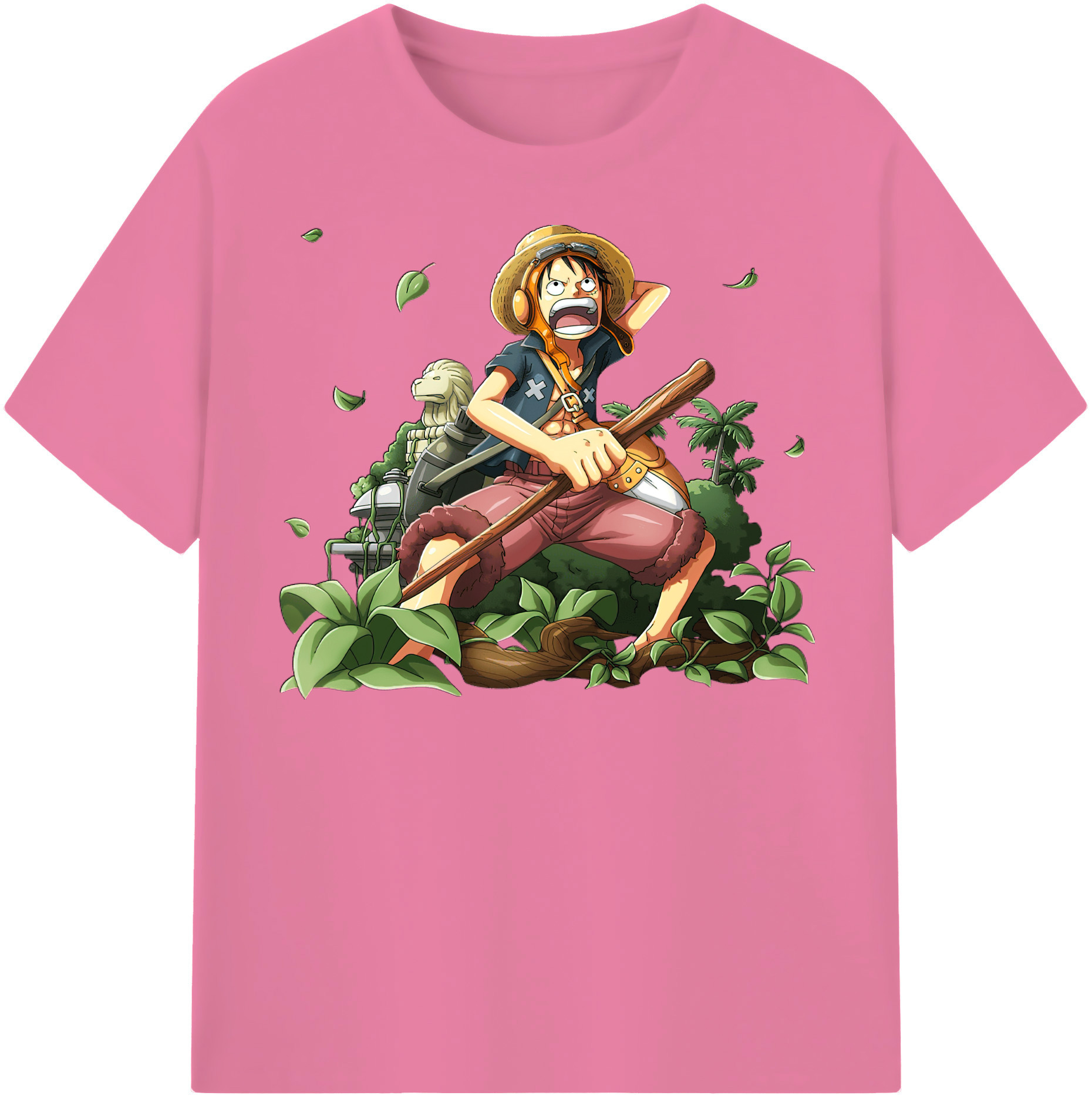 ワンピース モンキー・D・ルフィ ONE PIECE Monkey D. Luffy 綿100％半袖Tシャツ（フロントプリント）